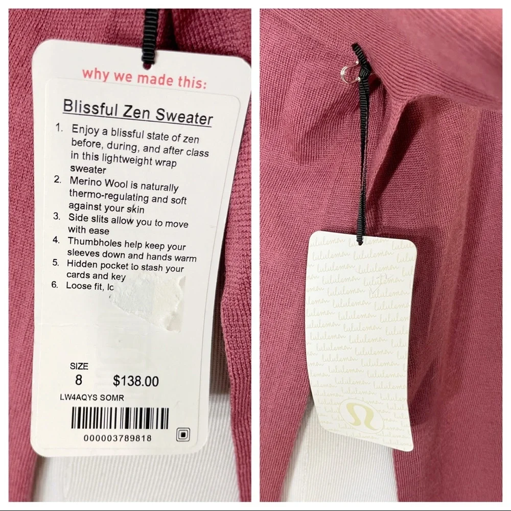 NWT! Lululemon Blissful Zen Sweater